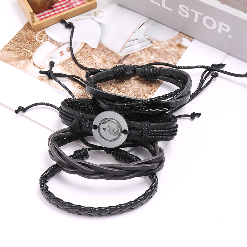 Simple Hand-woven Gossip Leather Bracelet display picture 2