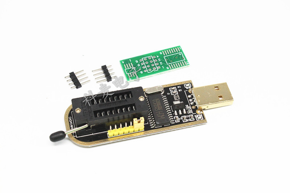 土豪金 CH341编程器 USB 主板路由液晶 BIOS FLASH 24 25 烧录器
