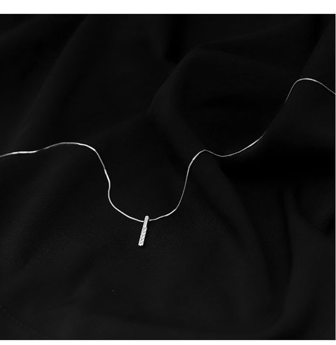 s925 sterling silver long geometric necklace women's Korean style clavicle chain simple and generous internet celebrity temperament personality student fresh