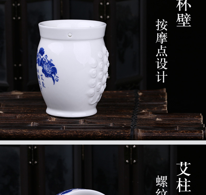Ceramic Moxibustion Cup Gua Sha Tool Double Layer Warming Massage Device for Home Wellness specifications