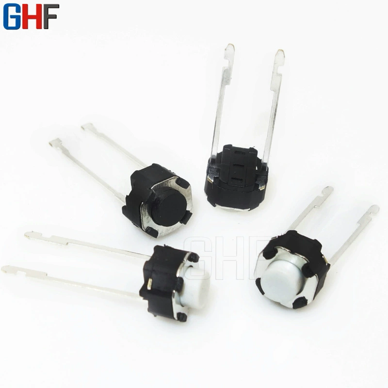 6*6*5 средние две ноги 13,5 длинные ножки сенсорный переключатель круглый вертикальный вставной оплетки диаметр 6 мм средняя кнопка на две ноги