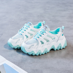 2020春款透气炫彩老爹鞋女ins潮学生百搭轻便跑步厚底网面休闲鞋