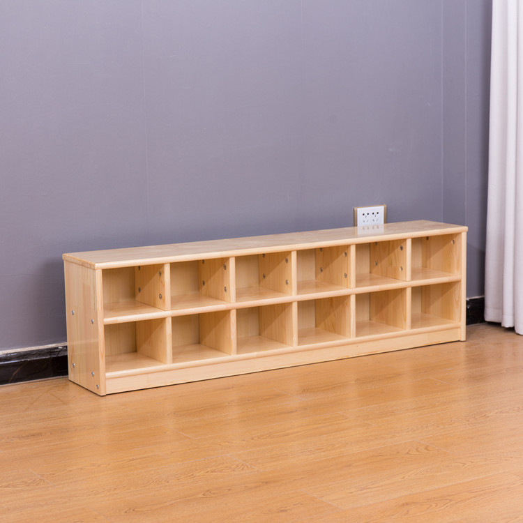 Factory wholesale woodiness Pinus sylvestris Chinese fir Shoe cabinet Children&#39;s toys cabinet kindergarten cabinet Shoe cabinet
