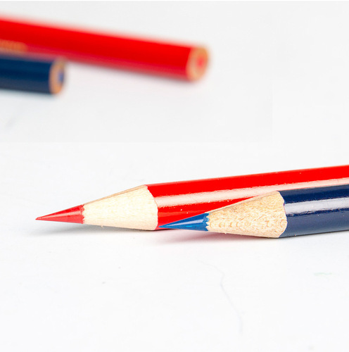 Wholesale Chinese colored round rod red and blue two-color pencil 120 special pencils for construction, line drawing, writing 50/box