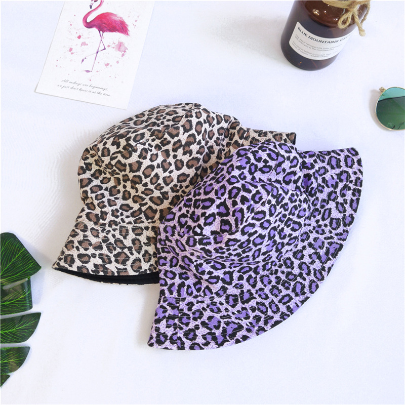 Double-sided Leopard Print Fisherman Hat display picture 6