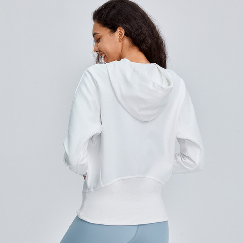 Sports coat women's autumn and winter running training yoga wear long-sleeved fitness wear top Internet celebrity Korean style hooded sweatshirt