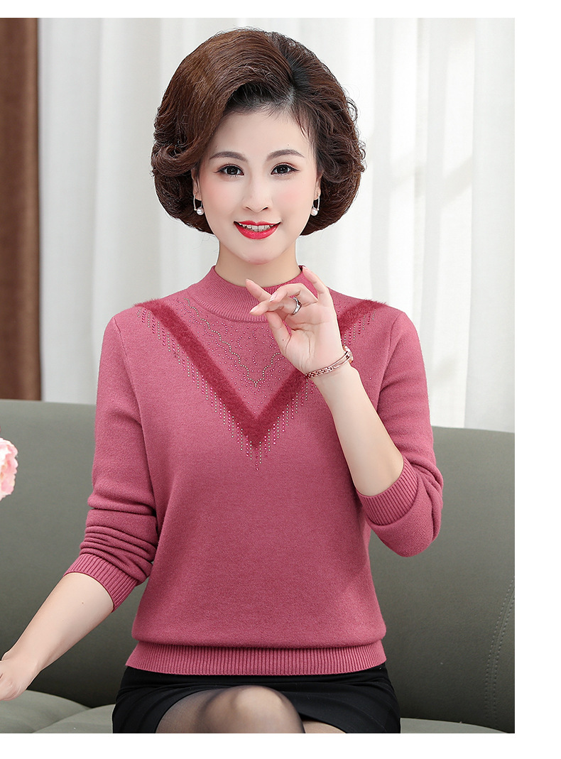 D7247 740K ÁO LEN NỮ TONTDI ÁO LEN DÀI TAY MÙA XUÂN THU ĐÔNG TRUNG NIÊN DÀY ẤM THỜI TRANG NỮ G02 SẢN PHẨM MỚI