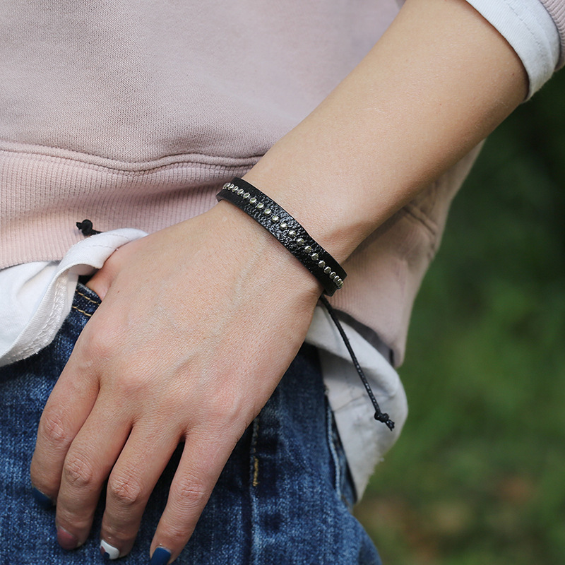 hot selling jewelry simple woven leather bracelet punk PU bracelet jewelry wholesale nihaojewelry