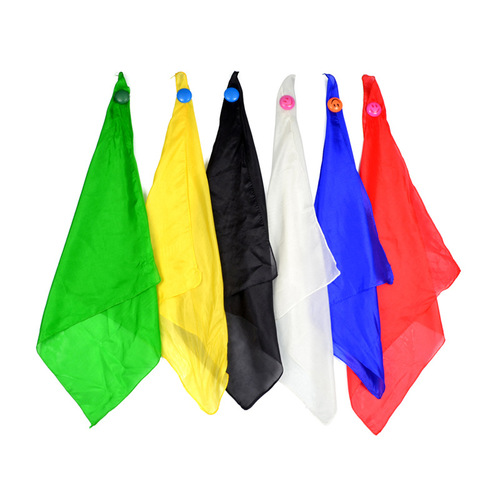G0775 Magic silk scarf (45*45cm) red, white, black, blue, yellow and green King Magic magic props