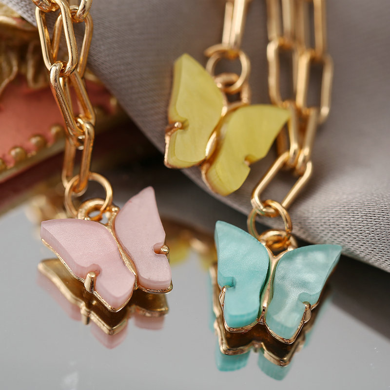 Hot-selling Butterfly Retro Multi-layer English Letter Alloy Pendant Necklace Bone Chain display picture 4