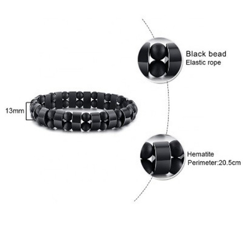 Europäischer Und Amerikanischer Schmuck Grenz Überschreiten Der Heißer Verkauf Tigerauge Gefrostete Stein Halbkugel Schwarze Gallenstein Herren Armband Perlen Bracelet display picture 5