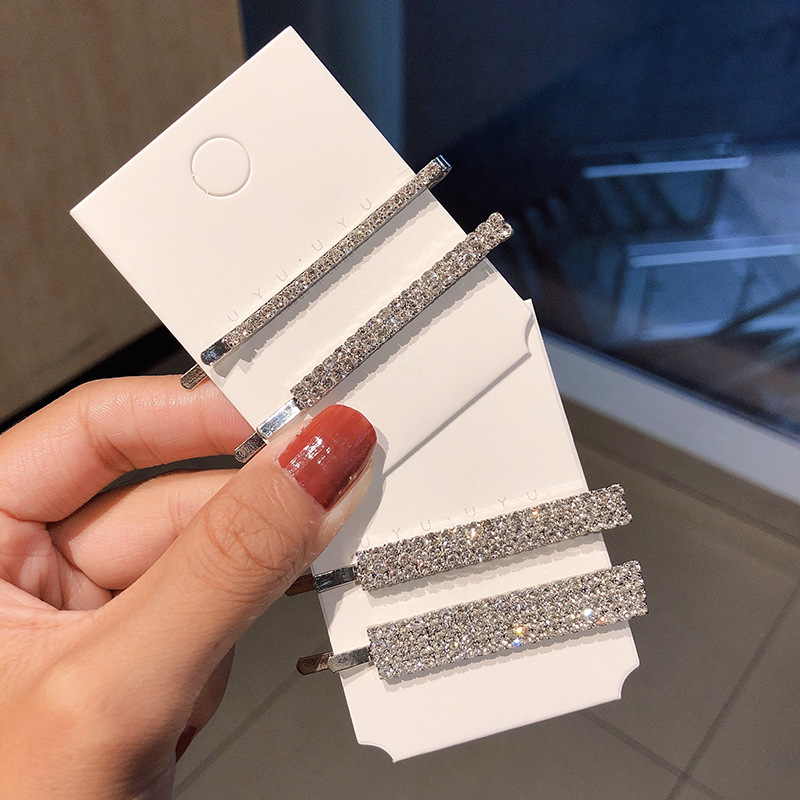 Korean New Fashion Simple Super Flash Diamond Set Hairpin Set Wholesale display picture 3