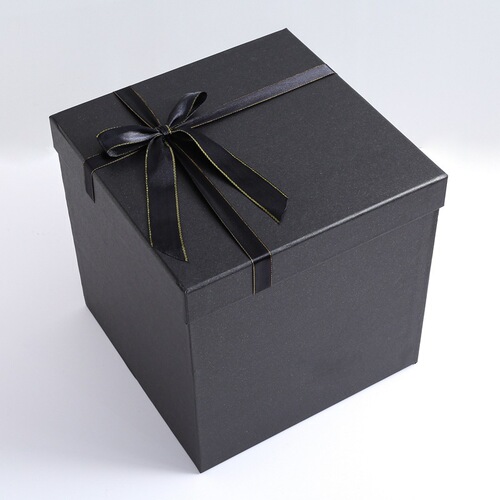 Simple black large birthday gift box empty packaging shoe box internet celebrity long gift box square