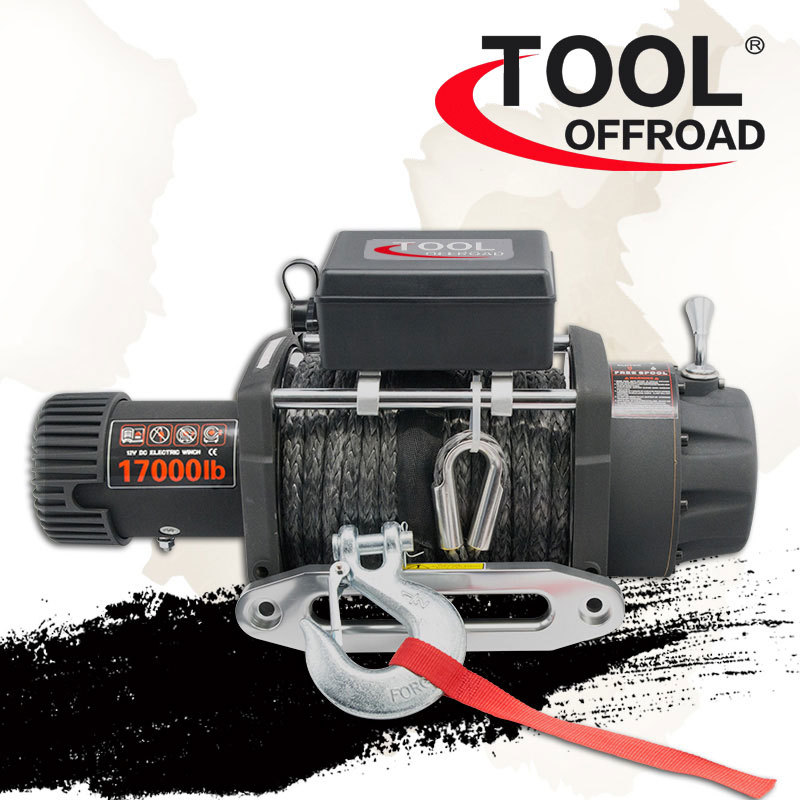 17000磅清障越野改装电动绞盘重型皮卡房车脱困远程遥控卷扬机