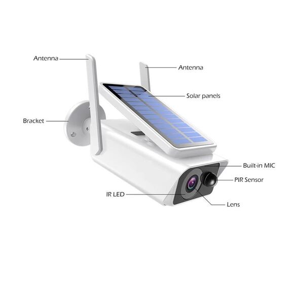 Wireless wifi solar rechargeable battery camera outdoor rainproof…