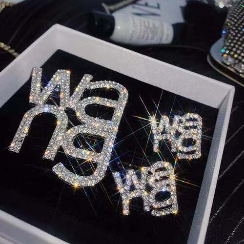 S925 Silver Needle King Wang Letter Earrings for Women Korean Retro Earrings European and American Earrings Earrings Jewelry Wholesale