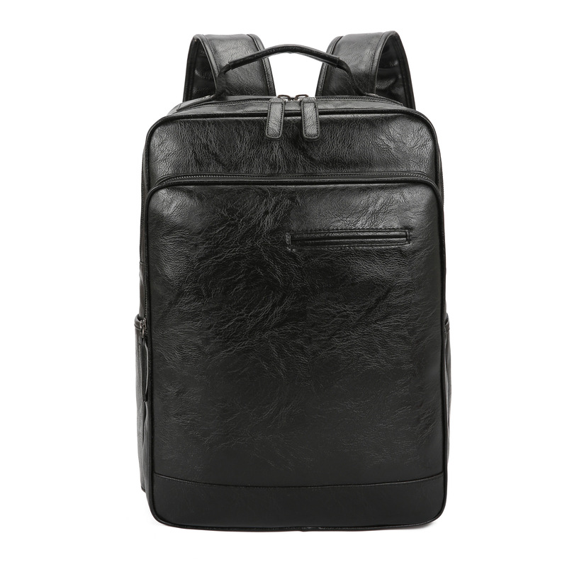 Men's Large-Capacity Backpack, Business Casual, Waterproof, Wear-Resistant, Pu Trendy Student Computer Bag, Commuting