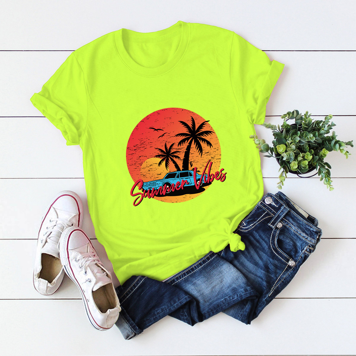   short-sleeved women s t leisure sunny beach car NSSN3044