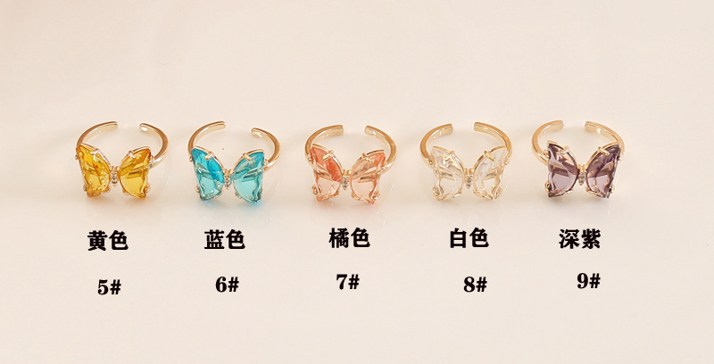 Fashion Multicolor Zircon Butterfly Ring display picture 13