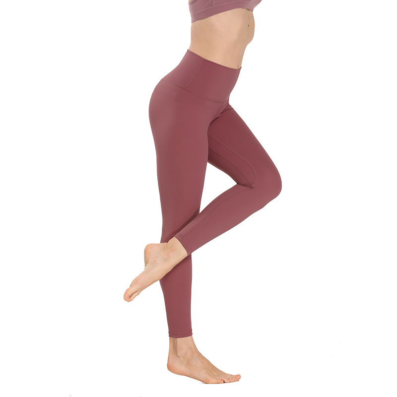 一件代发高腰收腹弹力瑜伽裤蜜桃臀紧身运动健身裤裸感修身九分裤