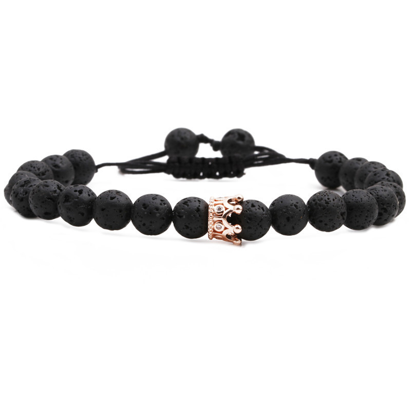 Volcanic Stone Crown Braided Bracelet