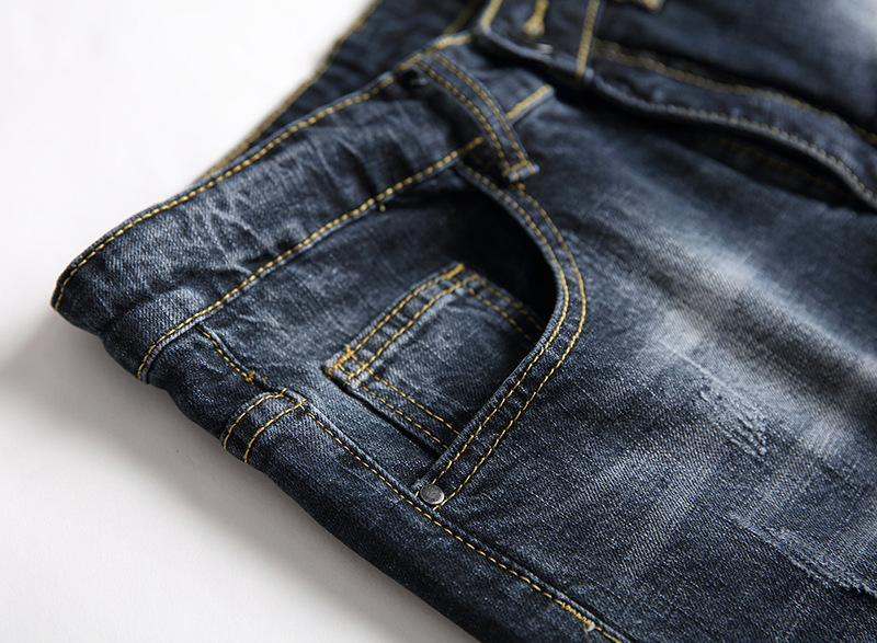 Jeans uomo strappati taglio dritto pantaloni denim casual moda_voghion.com