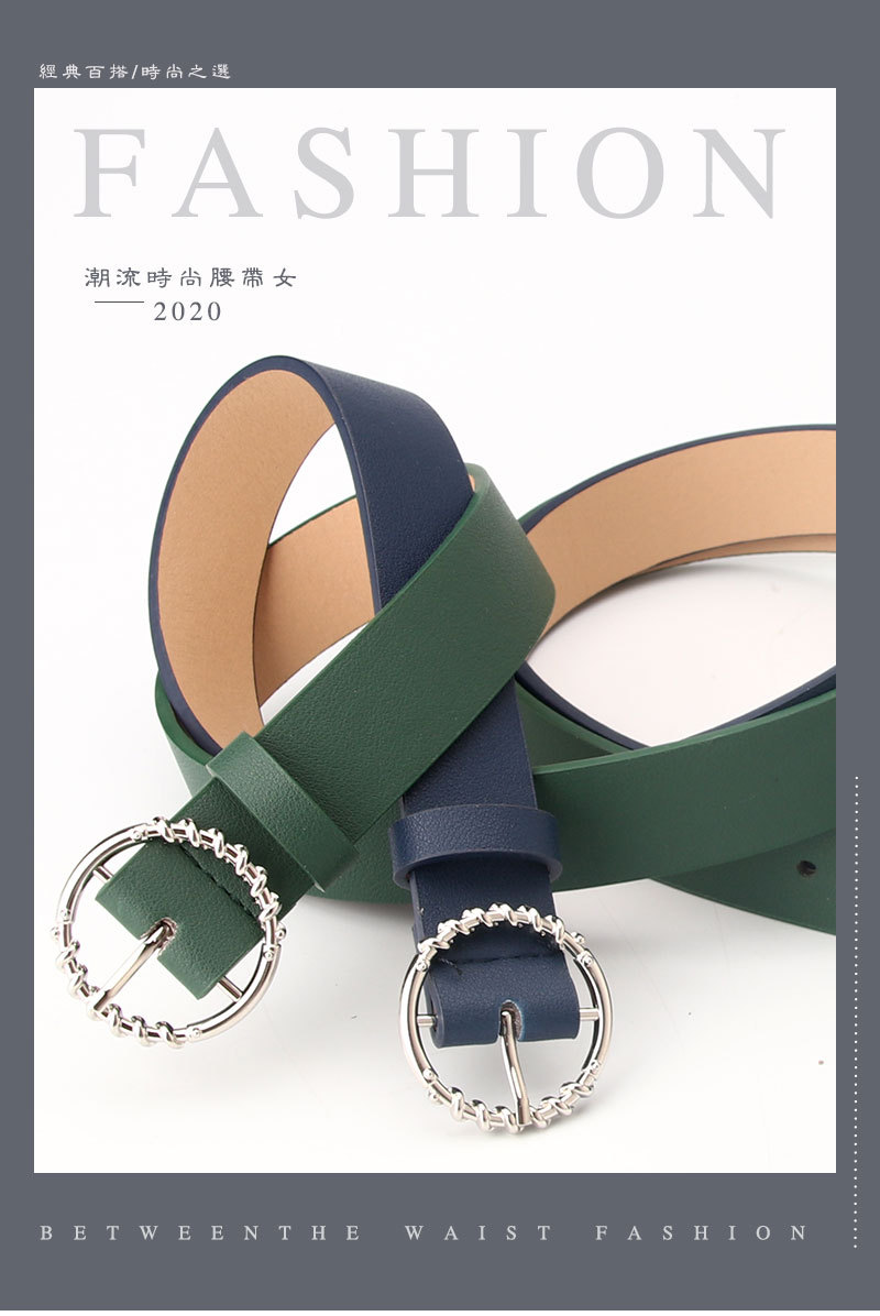 New Belt Fashion Pattern Round Buckle Clothing Decoration Belt Korean Casual Pin Buckle Belt Spot Wholesale Nihaojewelry display picture 13