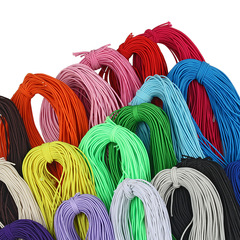1mm Colorful Thai Latex Elastic Rope, 1mm Red Orange Yellow Purple Blue Elastic String Rubber Band Rope Bracelet Cord