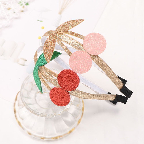 Sequin color-blocked flower headband, fabric ice cream children's headband, glitter Greet star cherry headband