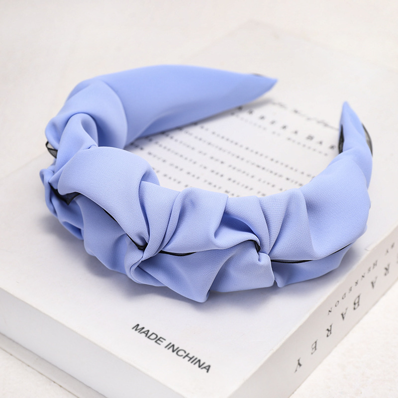 Spring Pure Color Folds Sweet Cheap Headband Wholesale display picture 9