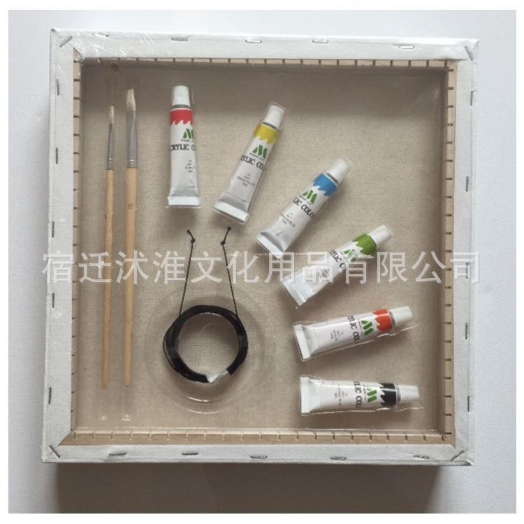 廠家定制純棉布數字油畫框油畫框練習套裝帶圖畫框 可定制