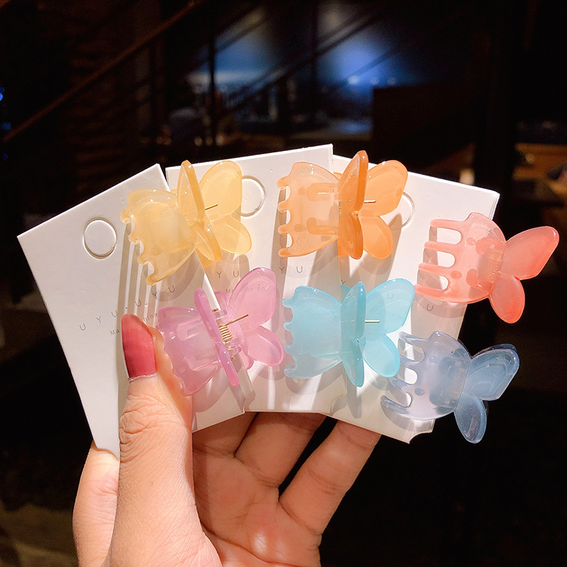 Jelly Color Three-dimensional Butterfly Small Grip Clip Korean Simple Retro Clip Hair Catch Side Clip Hair Accessories Wholesale Nihaojewelry display picture 13