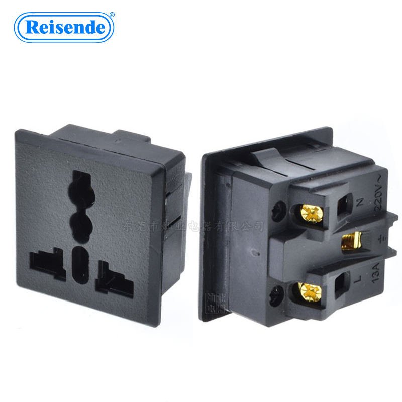 多功能卡式电源插座 机柜逆变器 变压器电源插座 机箱卡式插座13A