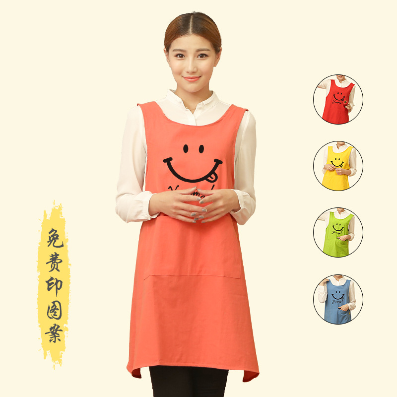 Hogar cocina delantal de la moda de las mujeres antifouling estilo coreano japonés cocina hogar trabajo adulto hombres Impresión de LOGO personalizado
