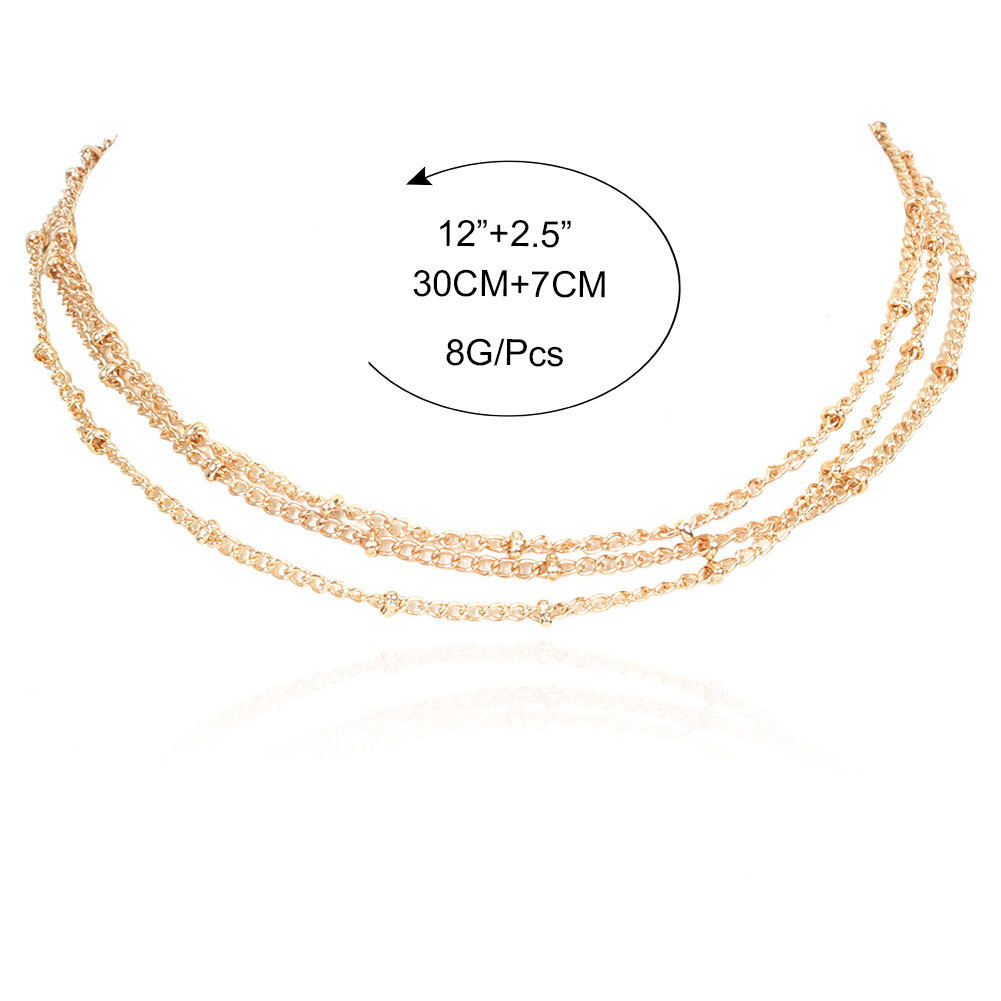 Korean Simple Golden Clavicle Chain Multi-layer Fashion Necklace Wholesale display picture 1