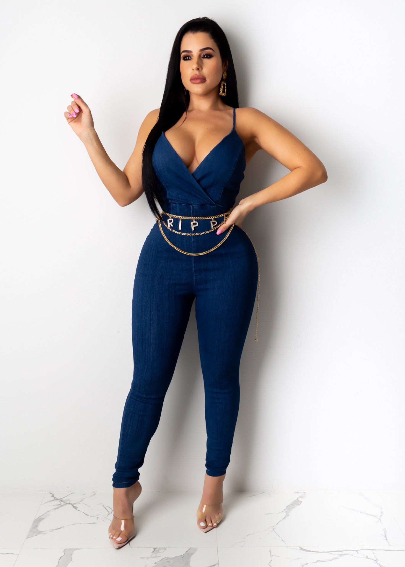 Sexy Suspenders Denim Jumpsuit NSSJW59331