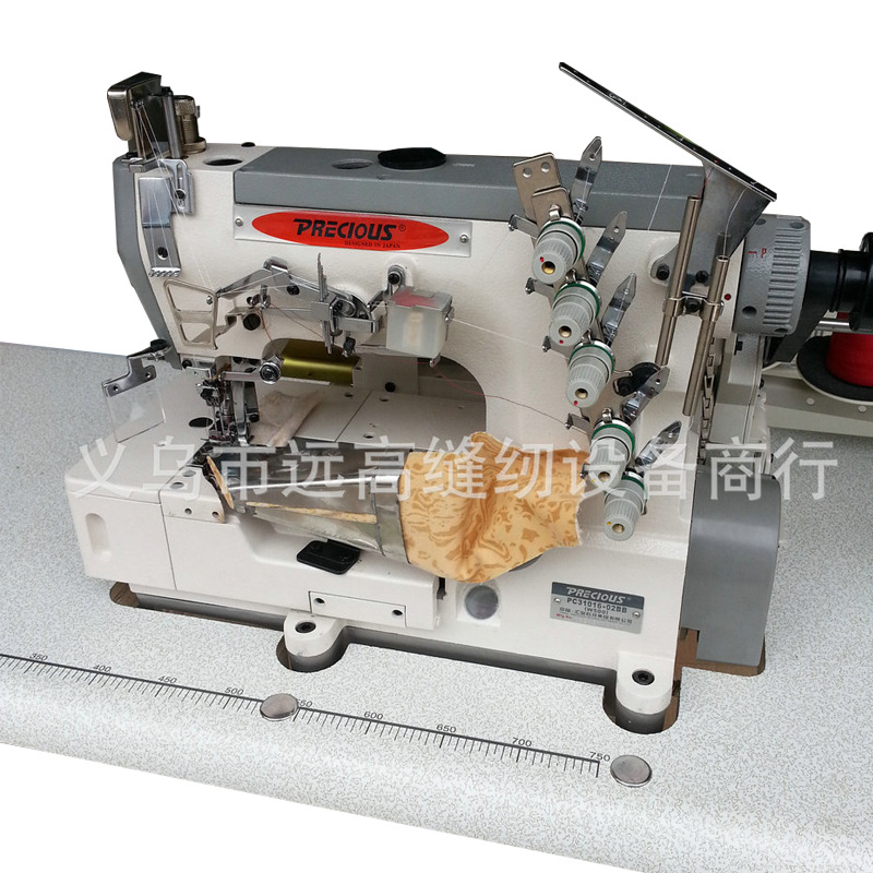 缝纫机带拖轮拉舍加厚毛毯包边机三针五线绷缝机毛毯包缝机锁边机