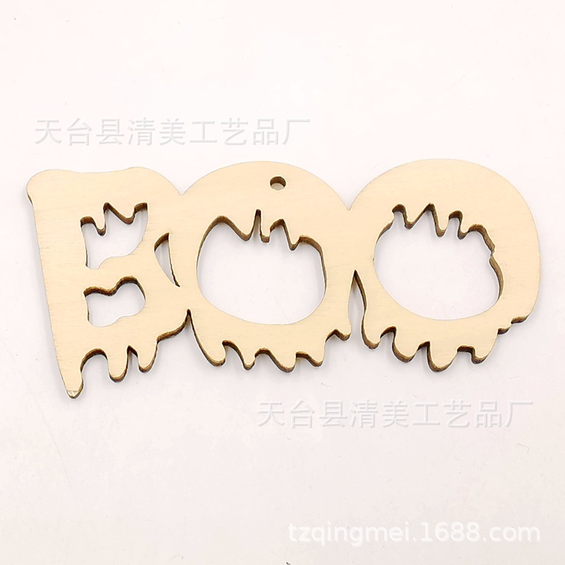 Madera Halloween madera botones decorativos Ghost Festival madera chips 10 unidades un paquete