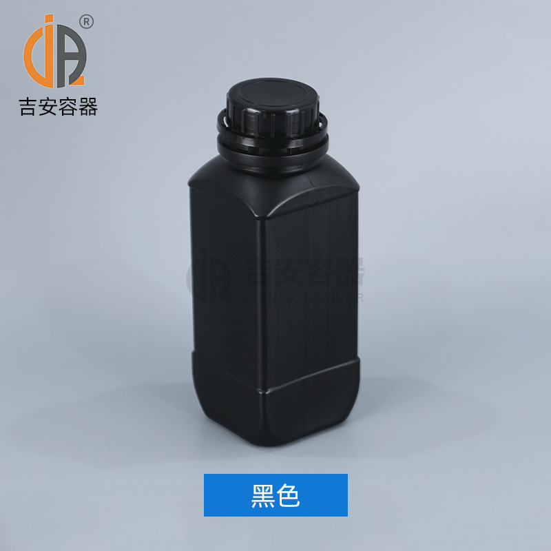 廠家直供價格實惠白色黑色螺旋蓋1L方形塑料瓶1000毫升化工液體瓶