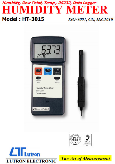 台湾总代理路昌Lutron HT-3015 温湿度|露点仪（记录型）