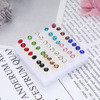 Plastic earrings, resin for elementary school students, 20 pair, Korean style, simple and elegant design