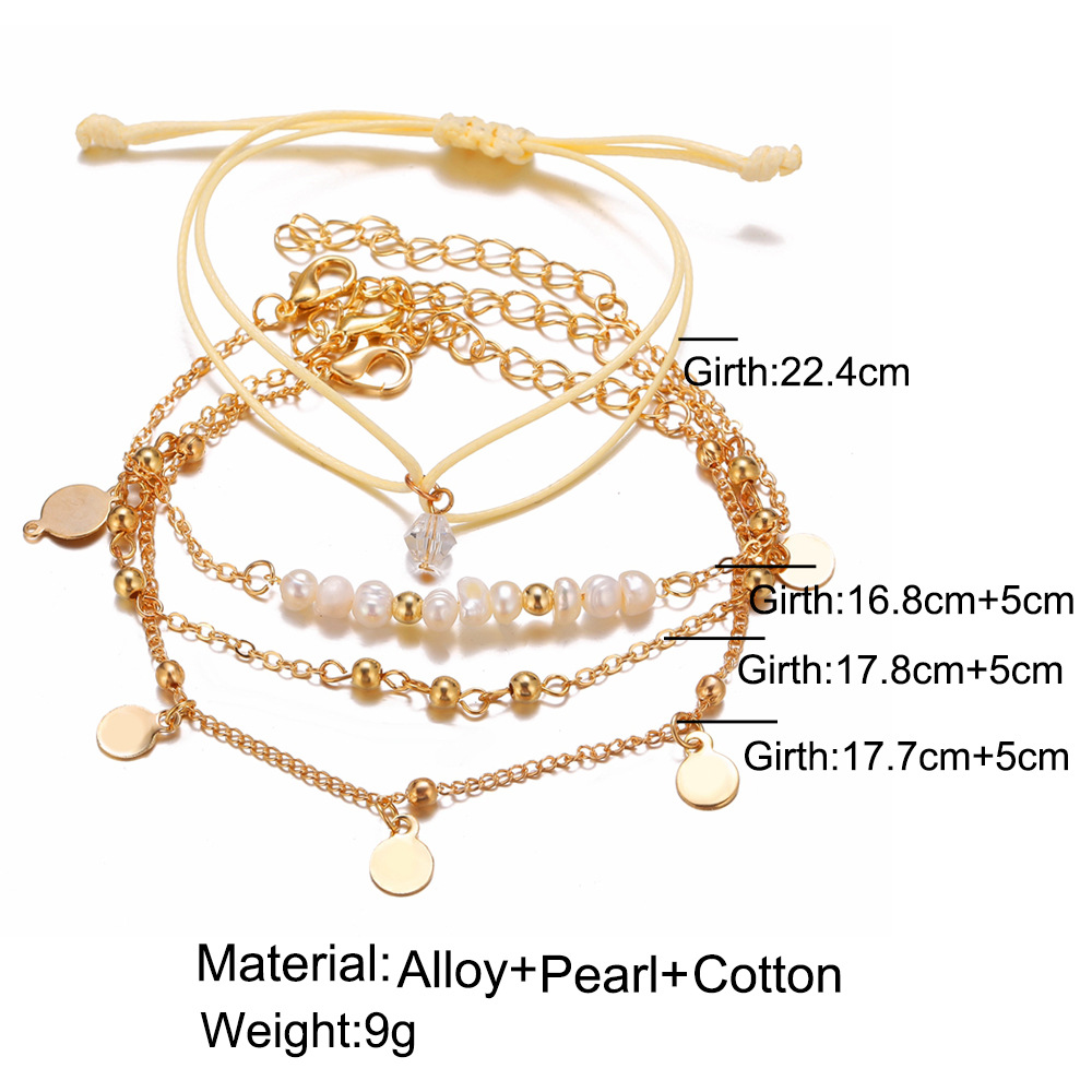 Nuevo Conjunto De Pulsera De Cuentas Redondas De Perlas Conjunto De 4 Piezas Conjunto Creativo Retro Simple Al Por Mayor Nihaojewelry display picture 1