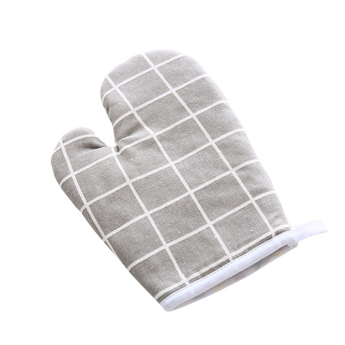 Home Grid Kitchen Baking Thick Heat Insulating Glove Microwave Oven Baking Tool Glove Single Price