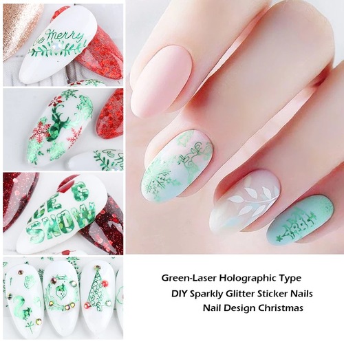 New Cross-border Christmas-themed Nail Sticker Set with 4 Colors, Large Snowflakes, Reindeer, and Glow-in-the-Dark Features, Direct Manufacturer Supply