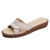 Summer leather fashionable slippers, beach slide, footwear, Korean style