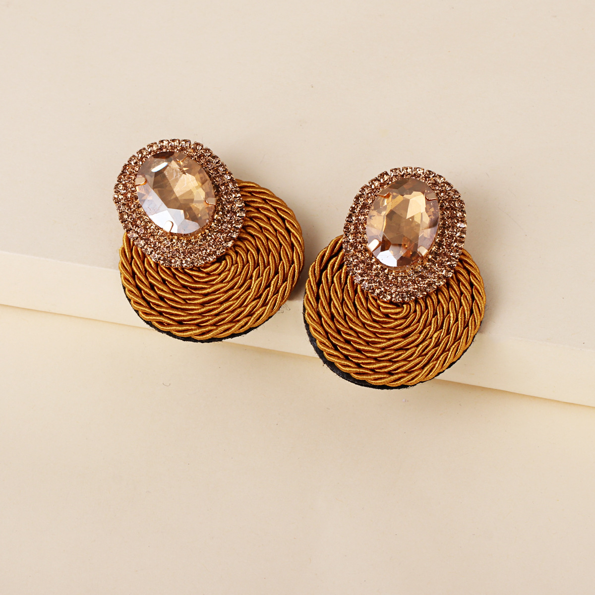 Korean New Fashion Wild Rhinestone Geometric Round Exaggerated Earrings display picture 27