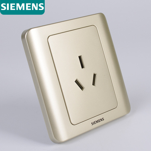 Switch socket Siemens Vision Golden Brown 86 type switch socket panel oblique five-hole socket telephone computer set