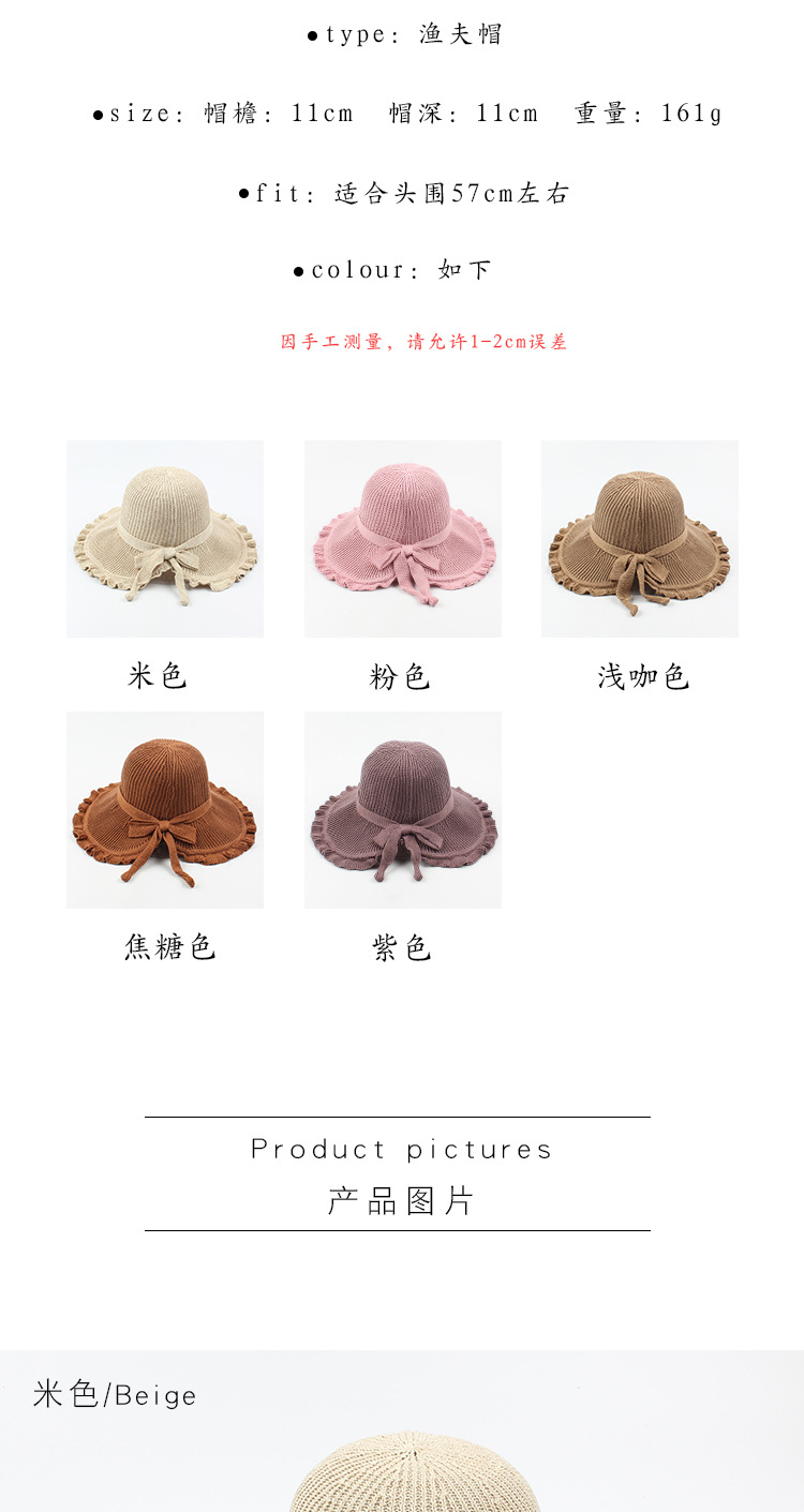 Fisherman Hat New Lotus Leaf Big Brim Hat Summer Bow Foldable Sunscreen Sun Hat Wholesale Nihaojewelry display picture 2