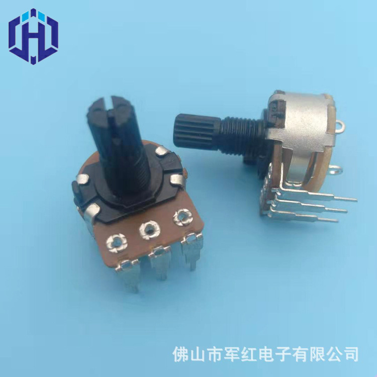 WH148单联带开关电位器绝缘柄三五七弯脚b10k