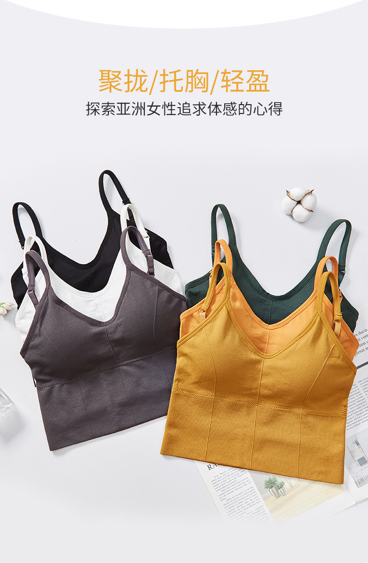 The same U-shaped beauty back-hugging, strapless and body-hugging yoga sports vest and women's halter bra as the Internet celebrity Kaka detail image 6